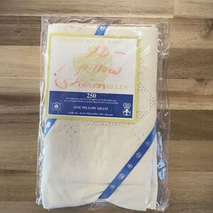 Court Of Versailles Cannon Royal STANDARD Pillow Sham Ivory Embroidered ‎ NOS